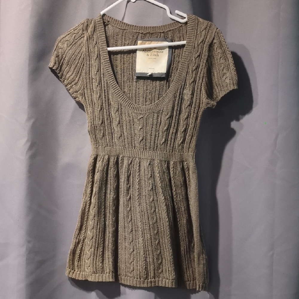 Abercrombie & Fitch Cable Knit Mini Dress in Brown